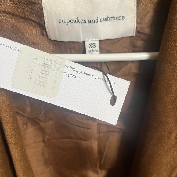 Cupcake and cashmere Brown Faux Suede Draped Jacket XS bin2 - Picture 7 of 11
